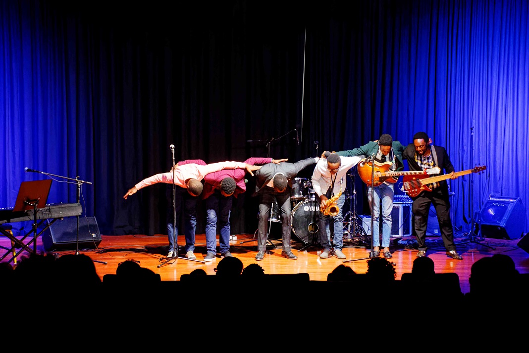 Guest performers at the Nairobi String Quartet bow out in style after their presentation at the event.