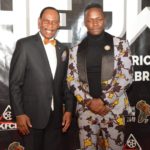 KFCB boss Dr Ezekiel Mutua poses with Jw Show Founder and CEO Mr. Jeffrey Wilson