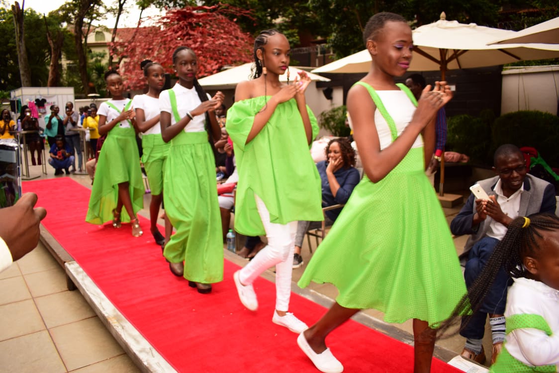 Fashion designs by 11 year old Keyla Lagat of Paliks Collection on display at the Africa Kids Fashion Week 2019