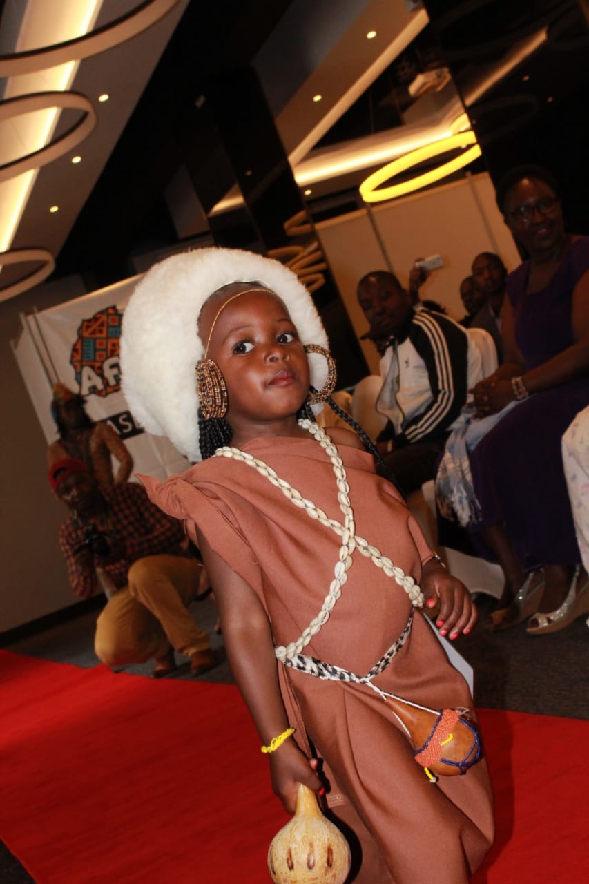 A model showing her prowess on the runway at the Amazing Little stars competition 2019
