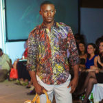 A model showcases Men's wear design by Kikoromeo at a previous High Fashion show