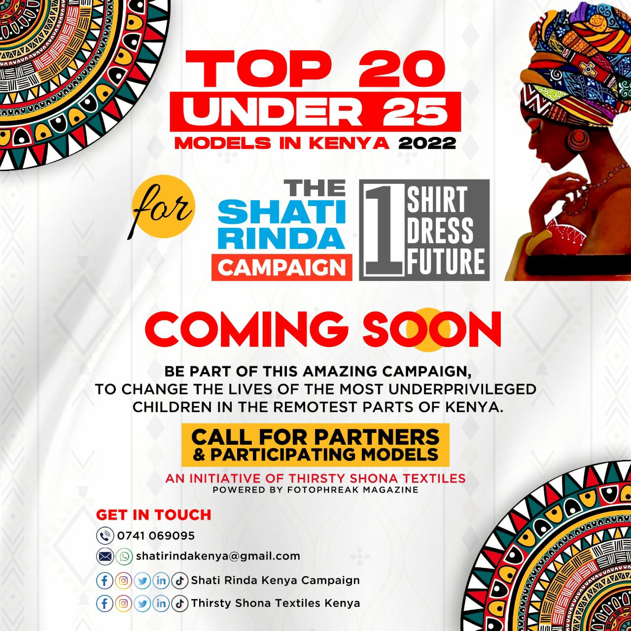 Top 20 under 25 models in Kenya for the Shati Rinda Campaign