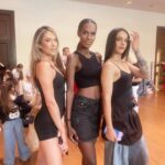 Ms. Eleshia Ais interacting with other international models at the Fashion Week Türkiye 2025 event in Istanbul